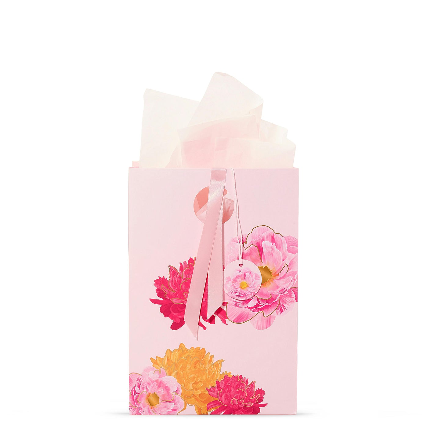 Pink Peony Floral Gift Bag (S2LFS)