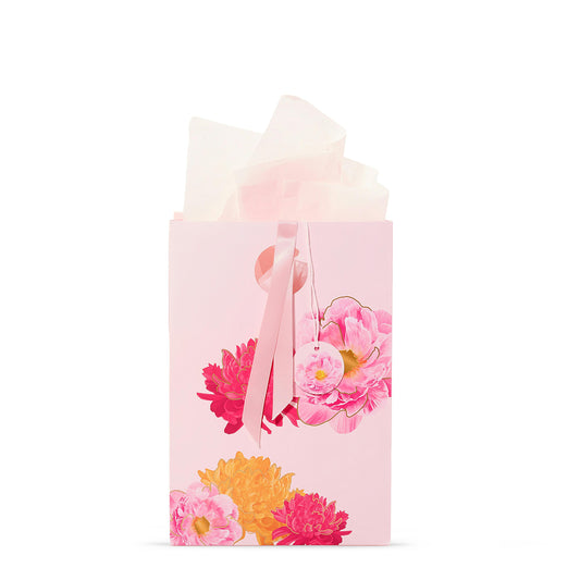 Pink Peony Floral Gift Bag (S2LFS)